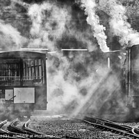 Buy canvas prints of Steam Trains outside the shed Snowdonia by Lesley Pegrum