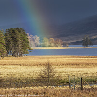 Buy canvas prints of Rainbow on the Loch by Lesley Pegrum