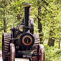 Buy canvas prints of Clayton & Shuttleworth Steam Tractor by Lesley Pegrum