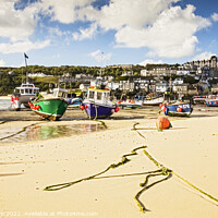 Buy canvas prints of Boats in the St Ives Harbour by Lesley Pegrum