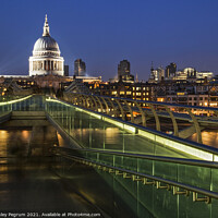 Buy canvas prints of St Pauls Cathedral and Millennium Bridge by Lesley Pegrum