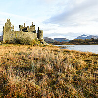 Buy canvas prints of Kilchurn Castle, Highland mountains and Loch Awe,  by Andrea Obzerova