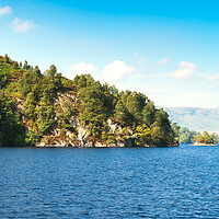 Buy canvas prints of Stunning landscape, Loch Katrine, Scottish Highlands, Scotland. by Andrea Obzerova