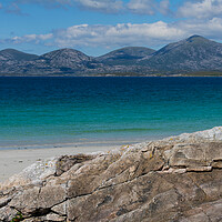 Buy canvas prints of White sandy beach, Luskentyre, Isle of Harris, Hebrides, Scotland. by Andrea Obzerova