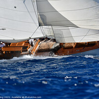 Buy canvas prints of The Blue Peter. 1930 65ft Classic yacht.  by Ed Whiting