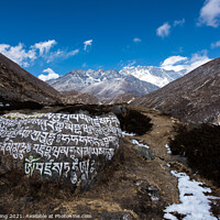 Buy canvas prints of Everest Trail, Nepal. by Ed Whiting