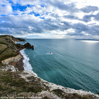 Buy canvas prints of From the top of Durdle Door. by Ed Whiting
