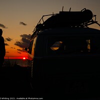 Buy canvas prints of Split screen VW camper van in a Cornish sunset by Ed Whiting
