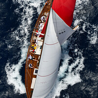 Buy canvas prints of Classic yacht Mah Jong racing. by Ed Whiting