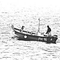 Buy canvas prints of Silver light, Cornish fisherman going out. by Ed Whiting