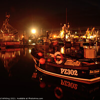 Buy canvas prints of Night time at NewLyn Harbour, Cornwall by Ed Whiting