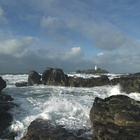 Buy canvas prints of Godrevy lighthouse a very special place. by Ed Whiting