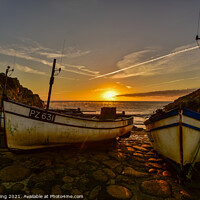 Buy canvas prints of Penberth Cove with fishing boats by Ed Whiting