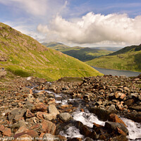 Buy canvas prints of Looking down Snowdon Mountain. by Ed Whiting