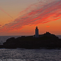 Buy canvas prints of Godrevy glow by Ed Whiting