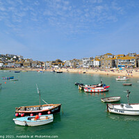 Buy canvas prints of Fishing boats in St Ives Harbour by Ed Whiting