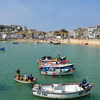 Buy canvas prints of Fisherman in St Ives. by Ed Whiting