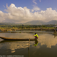 Buy canvas prints of Fishing lake in the Philippines  by Ed Whiting