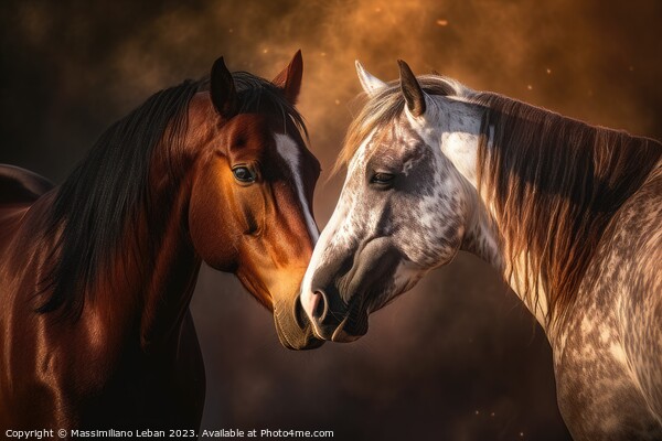 Two horses Picture Board by Massimiliano Leban
