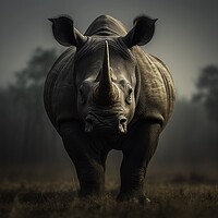Buy canvas prints of Rhino Portrait by Massimiliano Leban