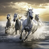 Buy canvas prints of Mustang Horses Running by Sea by Massimiliano Leban