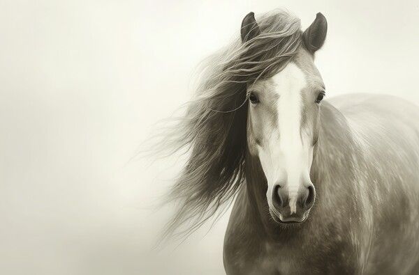A close up of a Stallion with Majestic Mane Picture Board by Massimiliano Leban