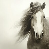 Buy canvas prints of A close up of a Stallion with Majestic Mane by Massimiliano Leban