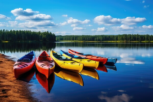 Colored Kayaks Picture Board by Massimiliano Leban