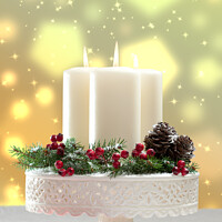 Buy canvas prints of Christmas Candle Decoration by Amanda Elwell
