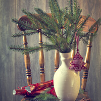Buy canvas prints of Decorating For Christmas by Amanda Elwell