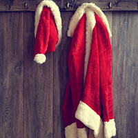 Buy canvas prints of Santa's Hat & Coat by Amanda Elwell