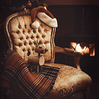 Buy canvas prints of Festive Christmas By Roaring Fire by Amanda Elwell