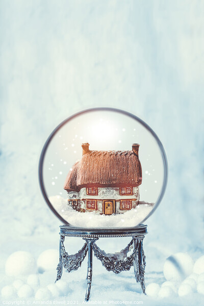 Winter Snow Globe Picture Board by Amanda Elwell