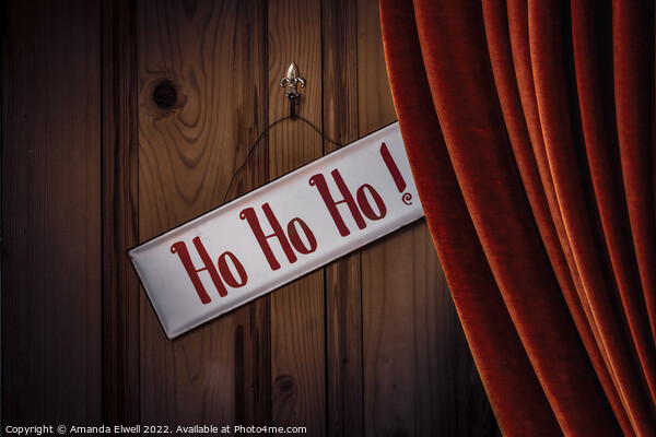 Christmas Sign HoHoHo Picture Board by Amanda Elwell