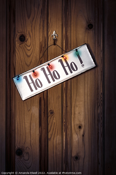 Hohoho Sign With Lights Picture Board by Amanda Elwell