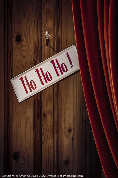 Seasonal Holiday Sign With Curtain Picture Board by Amanda Elwell