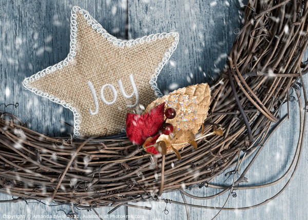 Joy Holiday Wreath  Picture Board by Amanda Elwell