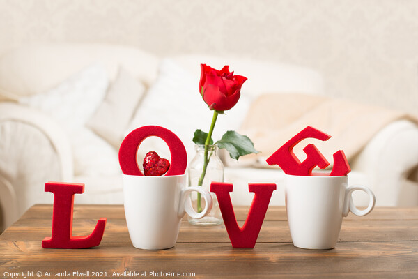 Love With Teacups Picture Board by Amanda Elwell