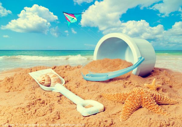 Beach Scene Picture Board by Amanda Elwell