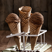 Buy canvas prints of Chocolate Chip Ice Creams by Amanda Elwell