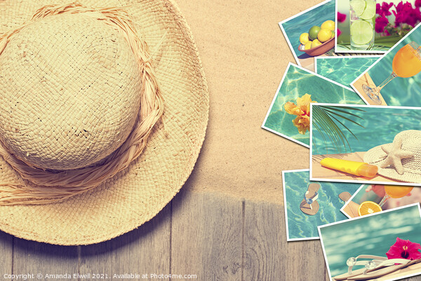 Sunhat & Postcards Picture Board by Amanda Elwell
