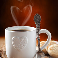 Buy canvas prints of Valentine's Day Coffee by Amanda Elwell