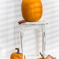 Buy canvas prints of Thanksgiving Pumpkin Display by Amanda Elwell