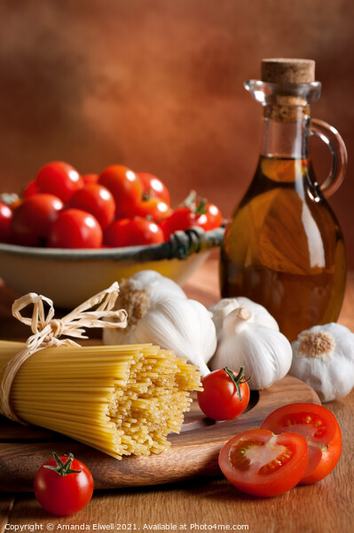 Preparation Of Italian Spaghetti Pasta Picture Board by Amanda Elwell