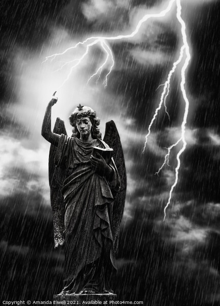 Lightning Strikes the Angel Gabriel Picture Board by Amanda Elwell