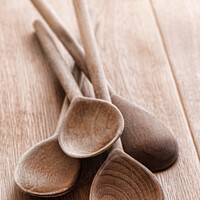 Buy canvas prints of Old Rustic Wooden Spoons by Amanda Elwell