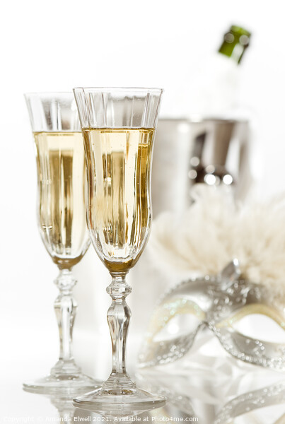 New Year Champagne Picture Board by Amanda Elwell