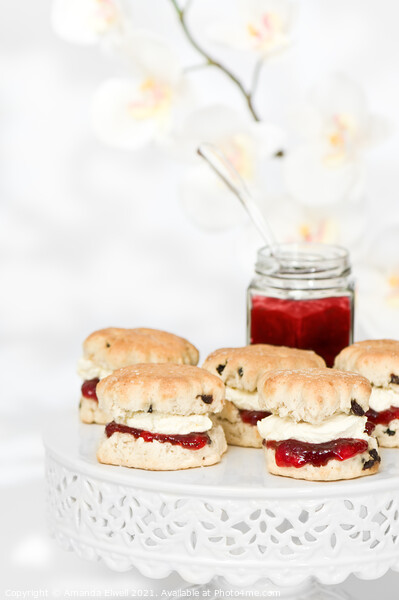 Scones With Cream & Jam Picture Board by Amanda Elwell