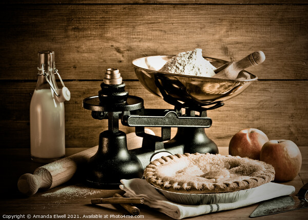 Old Fashioned Apple Pie Dessert Picture Board by Amanda Elwell