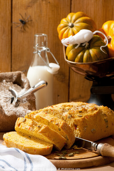 Halloween Pumpkin Bread Picture Board by Amanda Elwell